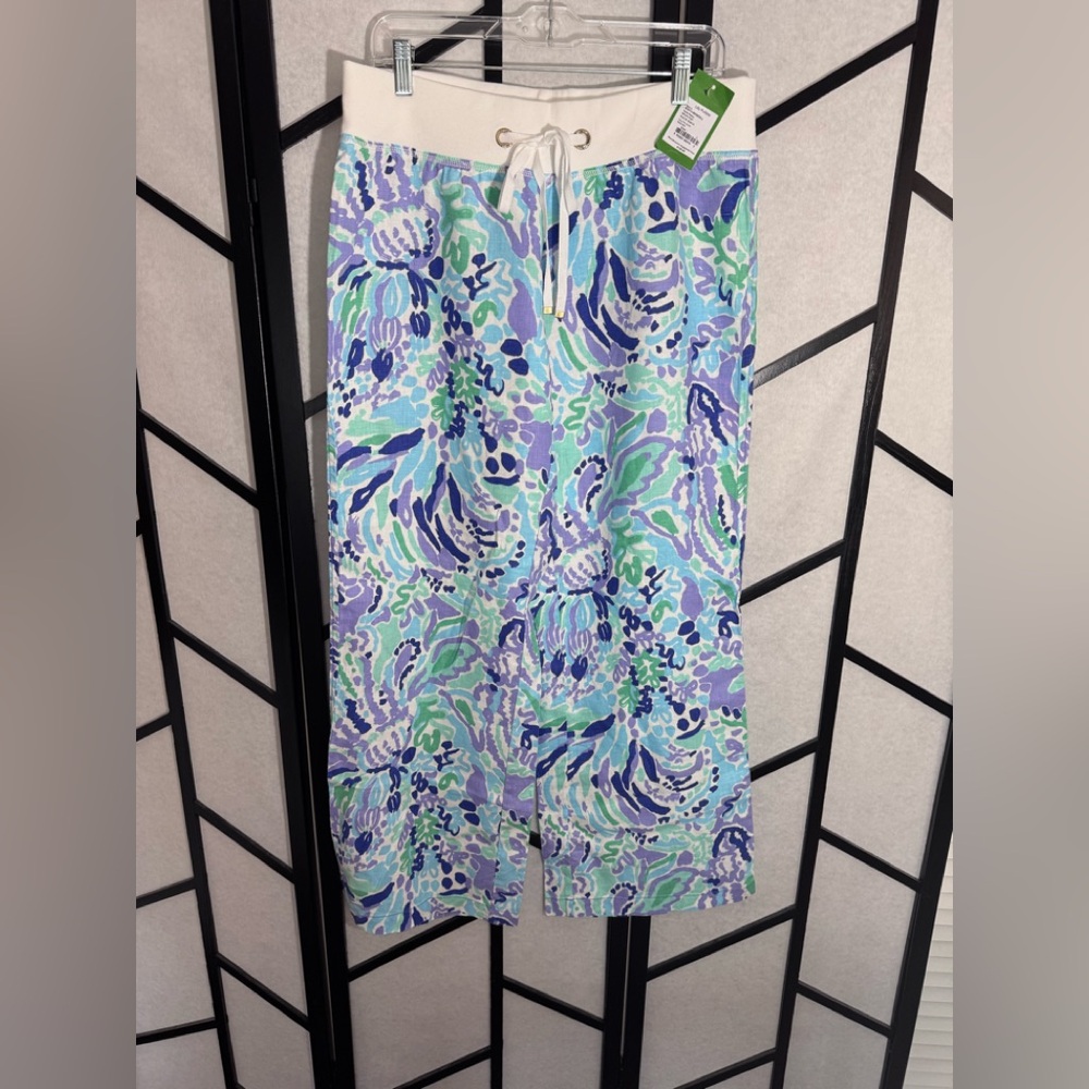 Lilly Pulitzer Linen Beach Pants size Large NWT